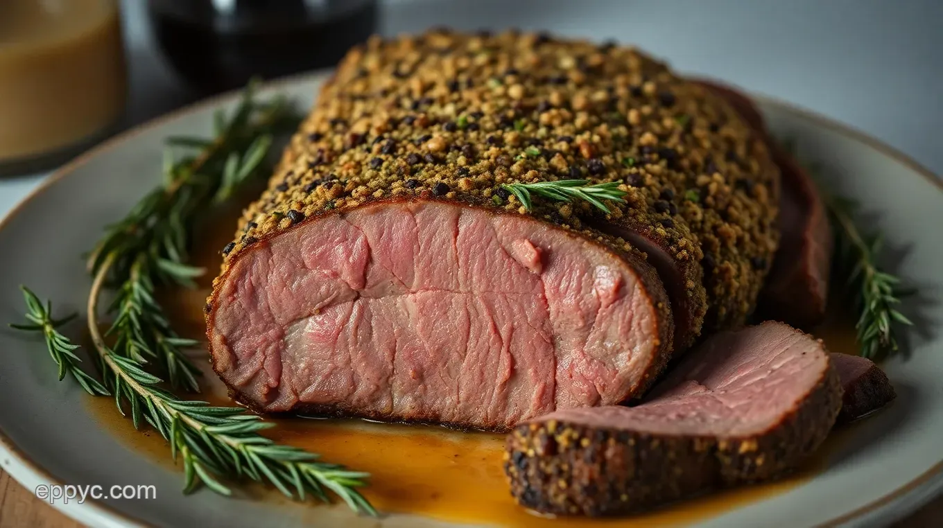 Delicious Herb-Crusted Roasted Tenderloin: My Family' s Favourite Recipe Herb-Crusted Roasted Tenderloin with Garlic Mashed Potatoes