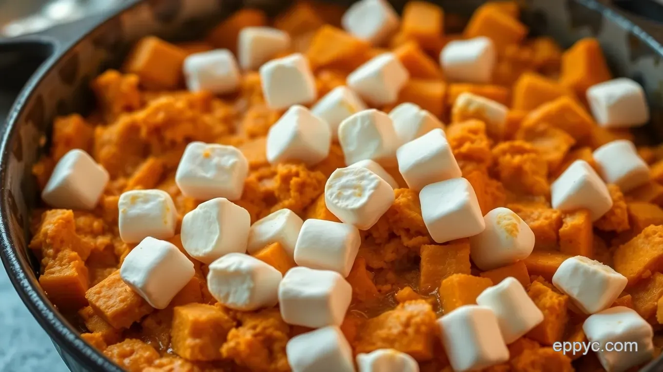 Sweet Potato Casserole with Marshmallow Topping