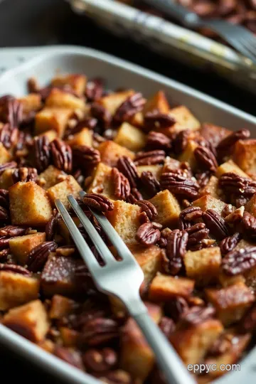 Decadent Caramelized Pecan French Toast Bake presentation