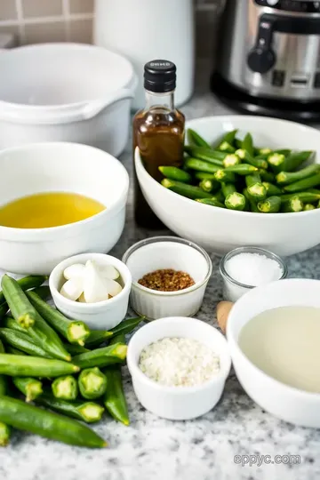 Perfectly Pan-Seared Okra with Garlic & Spices ingredients