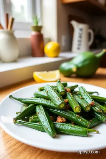 Perfectly Pan-Seared Okra with Garlic & Spices steps