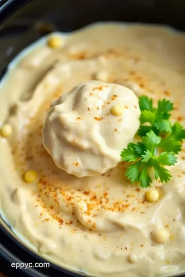 Slow Cooker Corn Dip with Tangy Tajín Flavor presentation