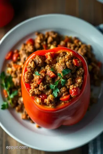 Stuffed Bell Peppers: A Hearty & Colorful Delight presentation
