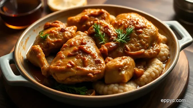 Hard Cider Braised Chicken with Root Vegetables