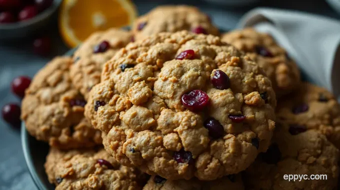 Zingy Cranberry Orange Oatmeal Cookies